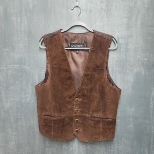 Wilson’s Vest Men Size Large Brown Leather Vintage Biker Western